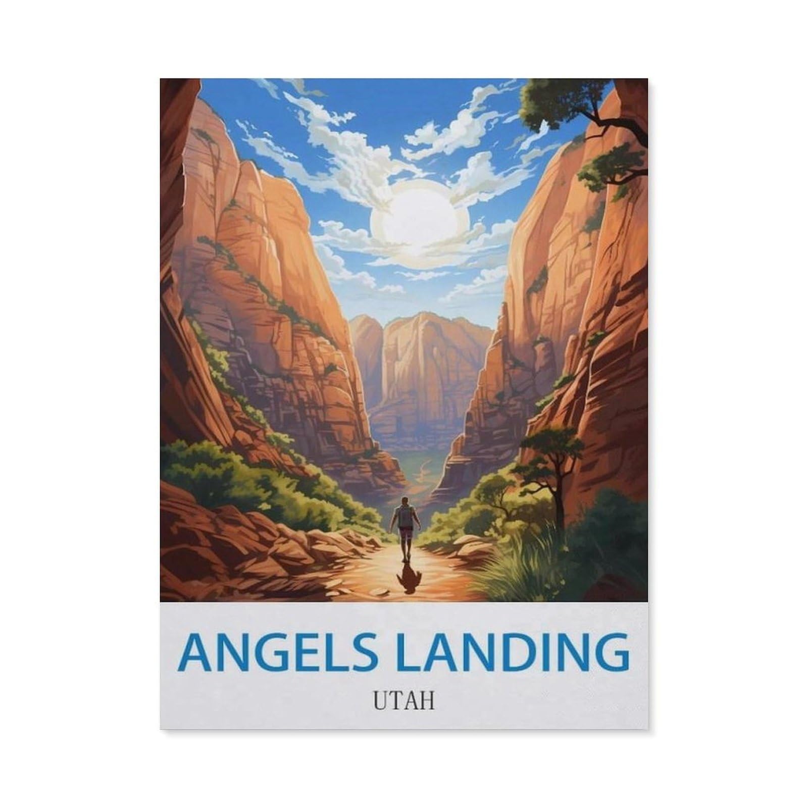 BEAYODKP 5D DIY Diamond Painting，Angels Landing Utah（30 x 40 cm）