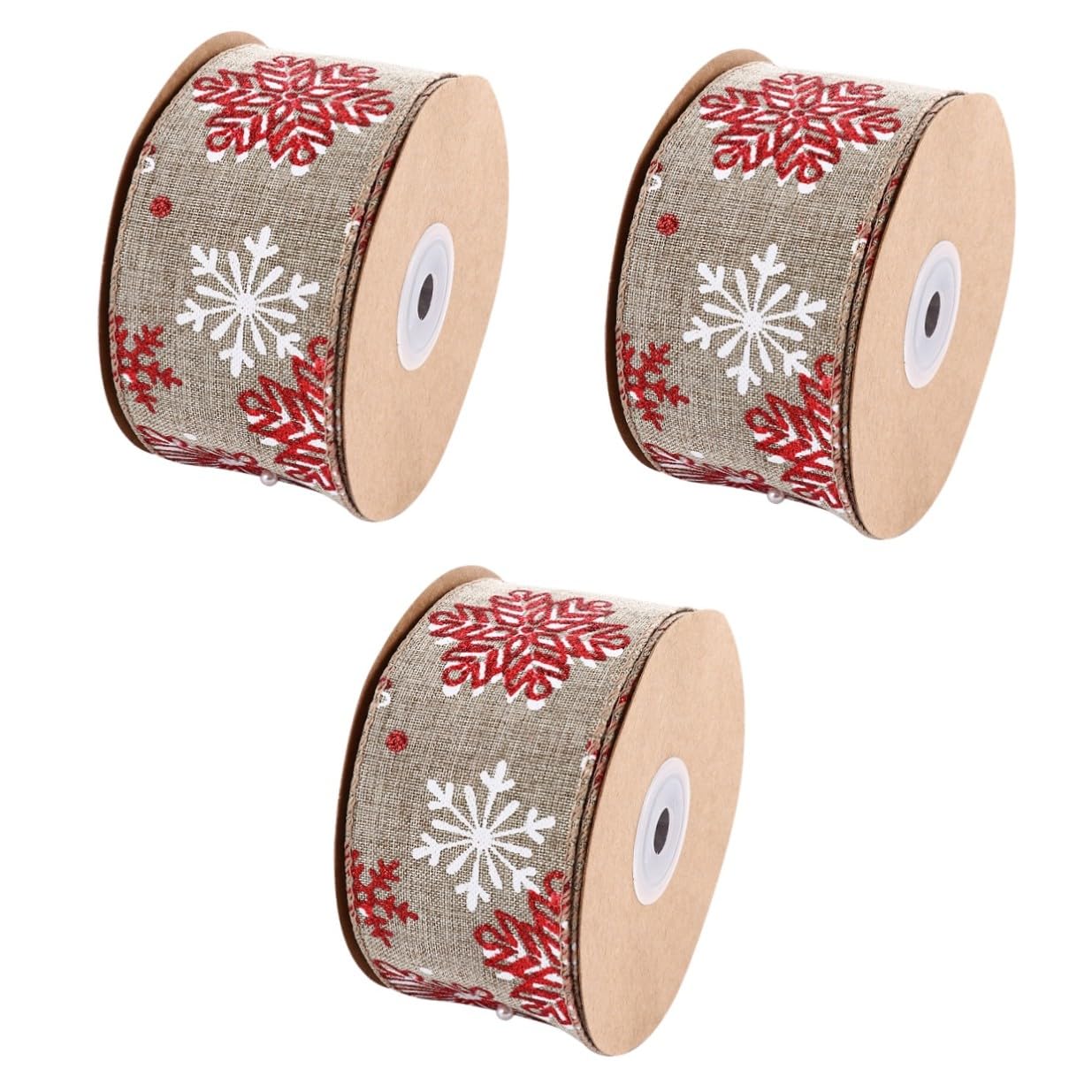 Housoutil 3 Rollos Cinta de Navidad con Diseño de de Metros para Decoración de Árboles Regalos y Manualidades Navideñas y