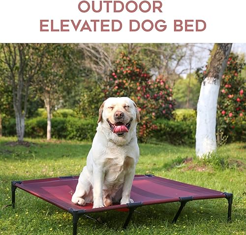 Miniatura 8 de SUDDUS Cama elevada para perro impermeable al aire libre, cama elevada portátil para perro, cama para perro fuera del suelo, cama para perro, fácil