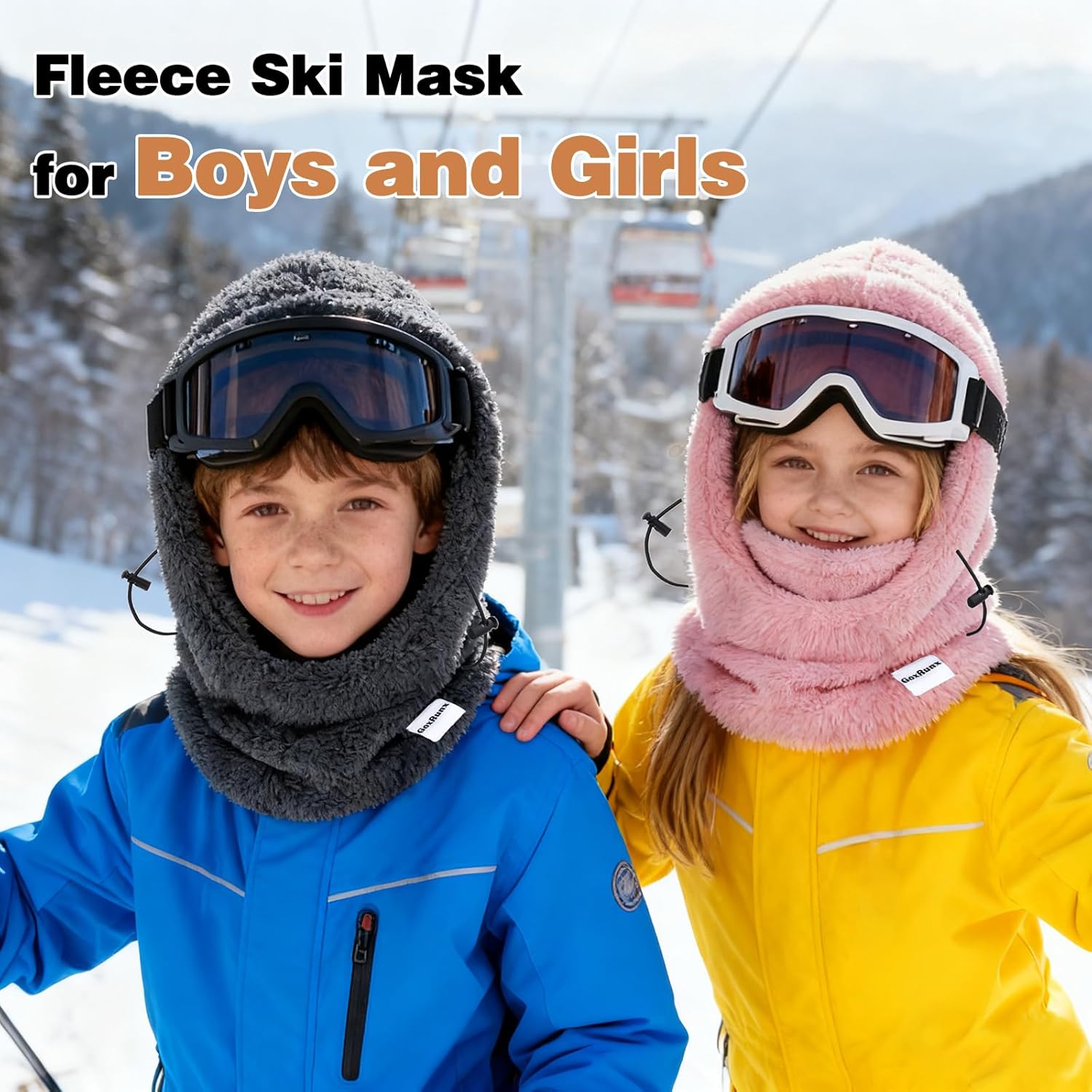 Kids Balaclava Ski Mask Windproof Hooded Face Mask Thermal Fleece Winter Hat for Boys Girls - Image 6