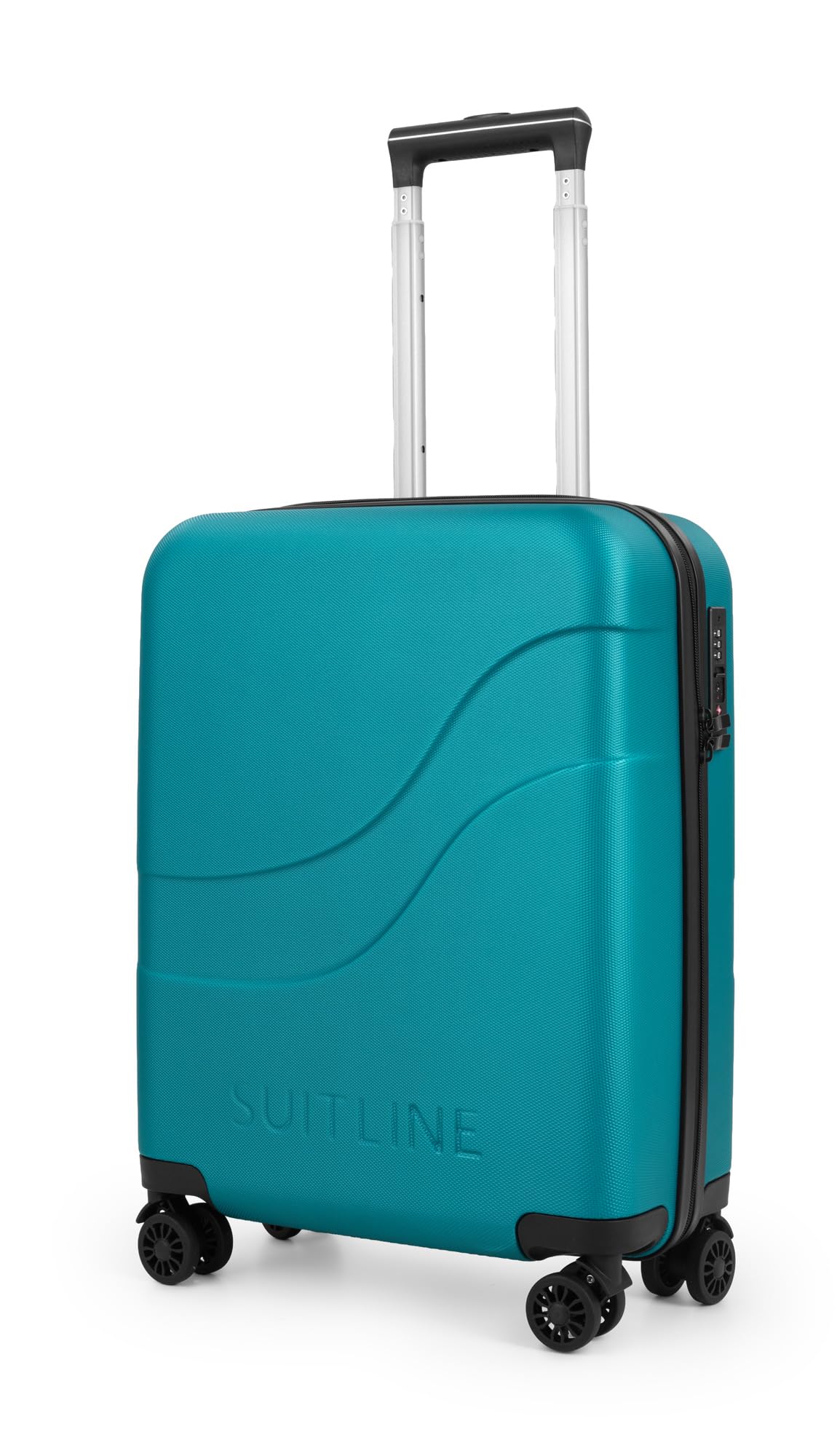 Suitline S4 Walizka kabinowa 55 x 40 x 20 cm, zamek TSA, wózek z twardą skorupą, 4 kółka, bagaż podręczny, walizka podróżna, 42 l, Aquagrün