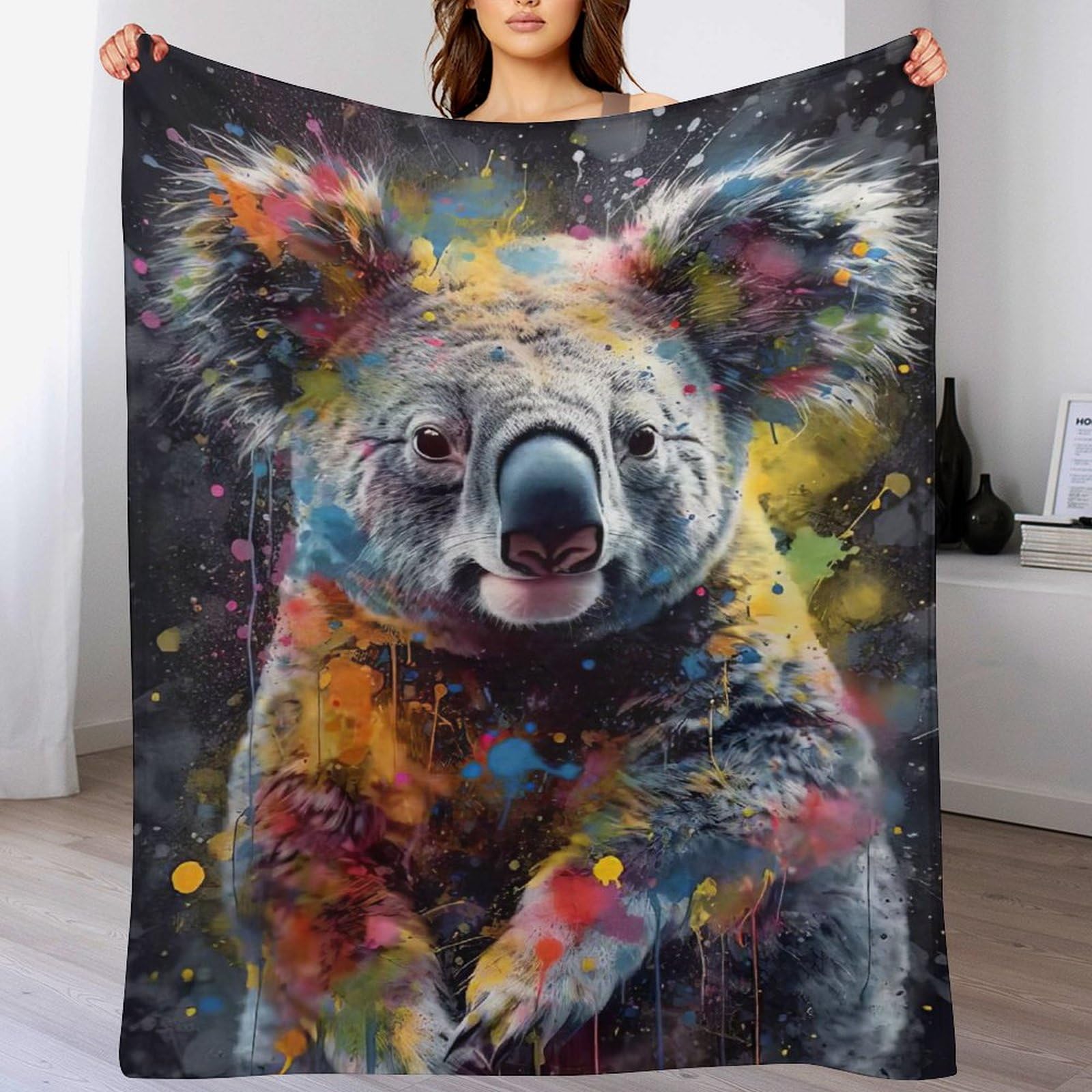 Couverture koala en polaire douce flannel de 130×150cm pour canapé
