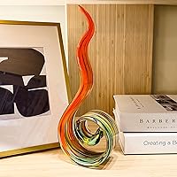 Vista 7 de 11.4" Tall Hand-Blown Glass Sculpture Murano-Style Sculpture Art Ornament Statue Figurines Home Decor Accent Piece Coastal Ocean Nautical Home