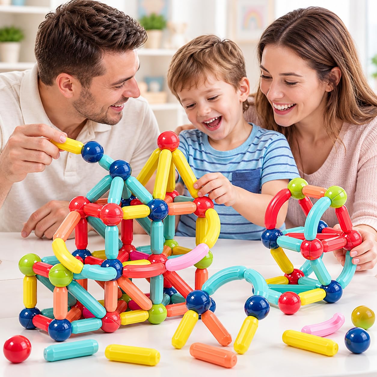 Storio Magnetic Building Blocks for Kids | Construction STEM Building Toys for Kids 2–5 Years | Safe Magnetic Blocks for Toddlers, Boys & Girls | Educational Blocks & Magnet Toys (36pcs)