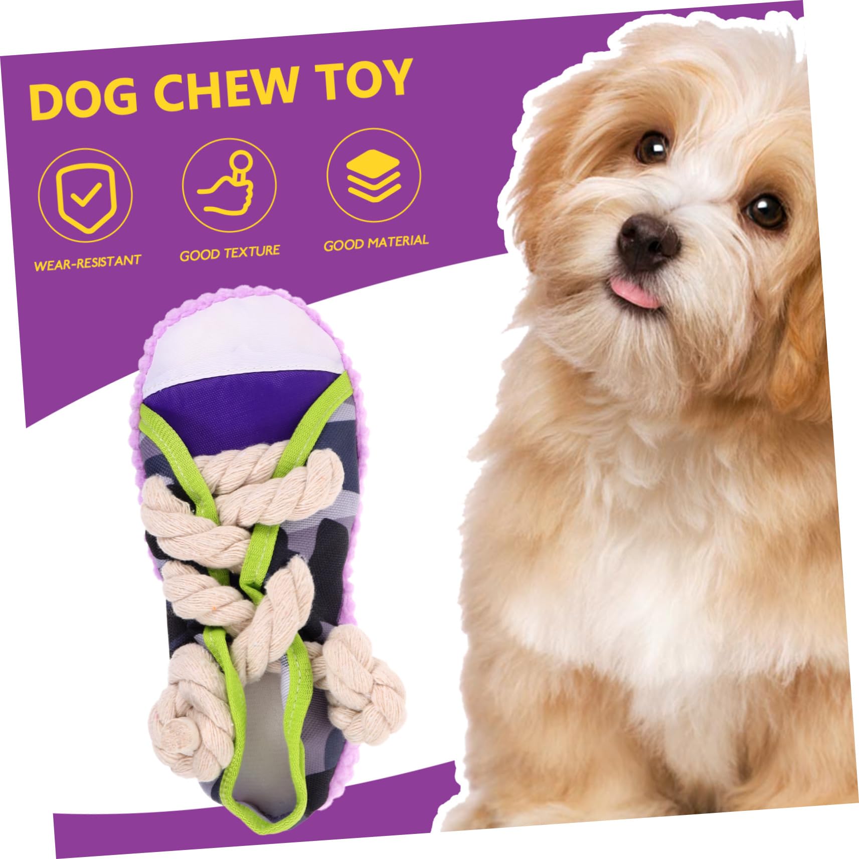 KOMBIUDA Juguete para Perros Pequeños Zapato Sonido Cuerda de Algodón Resistente Tamaño Pequeño Juego Interactivo para Morder Entrenamiento Mascotas