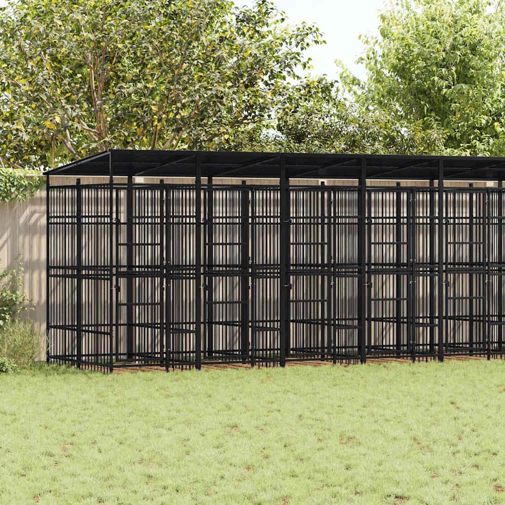 Cuccia per cani con tetto in acciaio, 18,43 m²