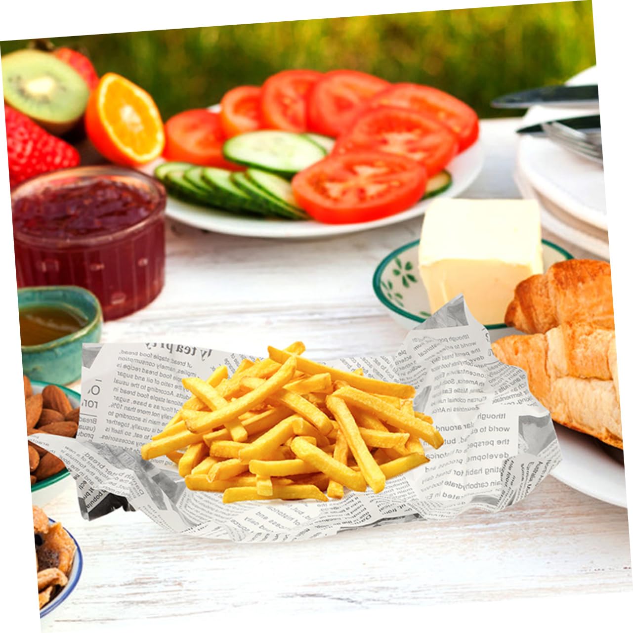 Papel 120 Hojas para Envolver Alimentos Multifunción Antigrasa Papel Resistente de Horno para Hamburguesas y Sándwiches en Fiestas y Bodas