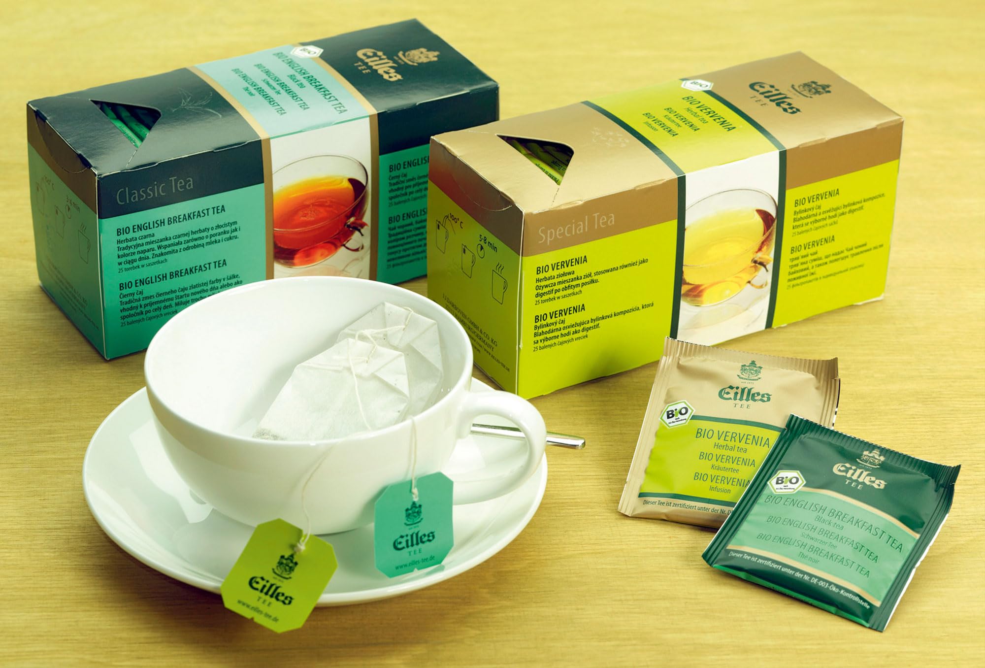 BEST OF Premium Aromadose mit 5 Sorten EILLES Deluxe Teebeutel, 30 Portionen gesamt, wiederverschließbare Dose mit Crystal-Deckel