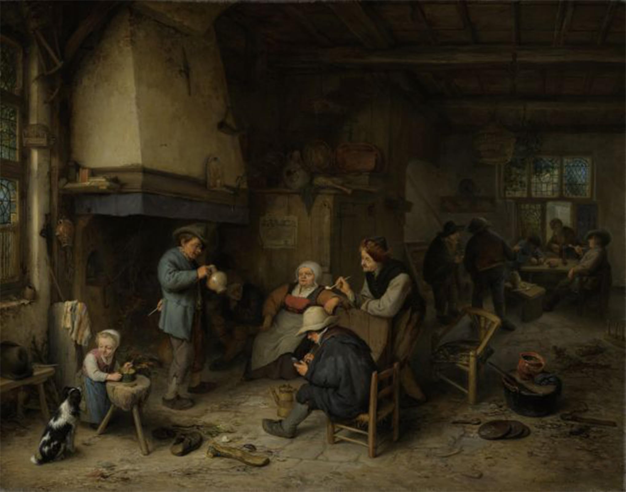 SERENDIPITP Vintage Picture Print on Canvas Wall Art Poster Boerengezelschap Binnenshuis by Adriaen Jansz Van Ostade Artwork Print Poster for Wall Decor 60x90cm