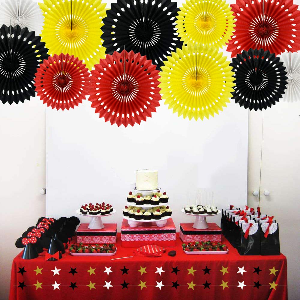 Leques De Papel Outus - 12 Peças Marrom E Bege Para Decoração De Festas
