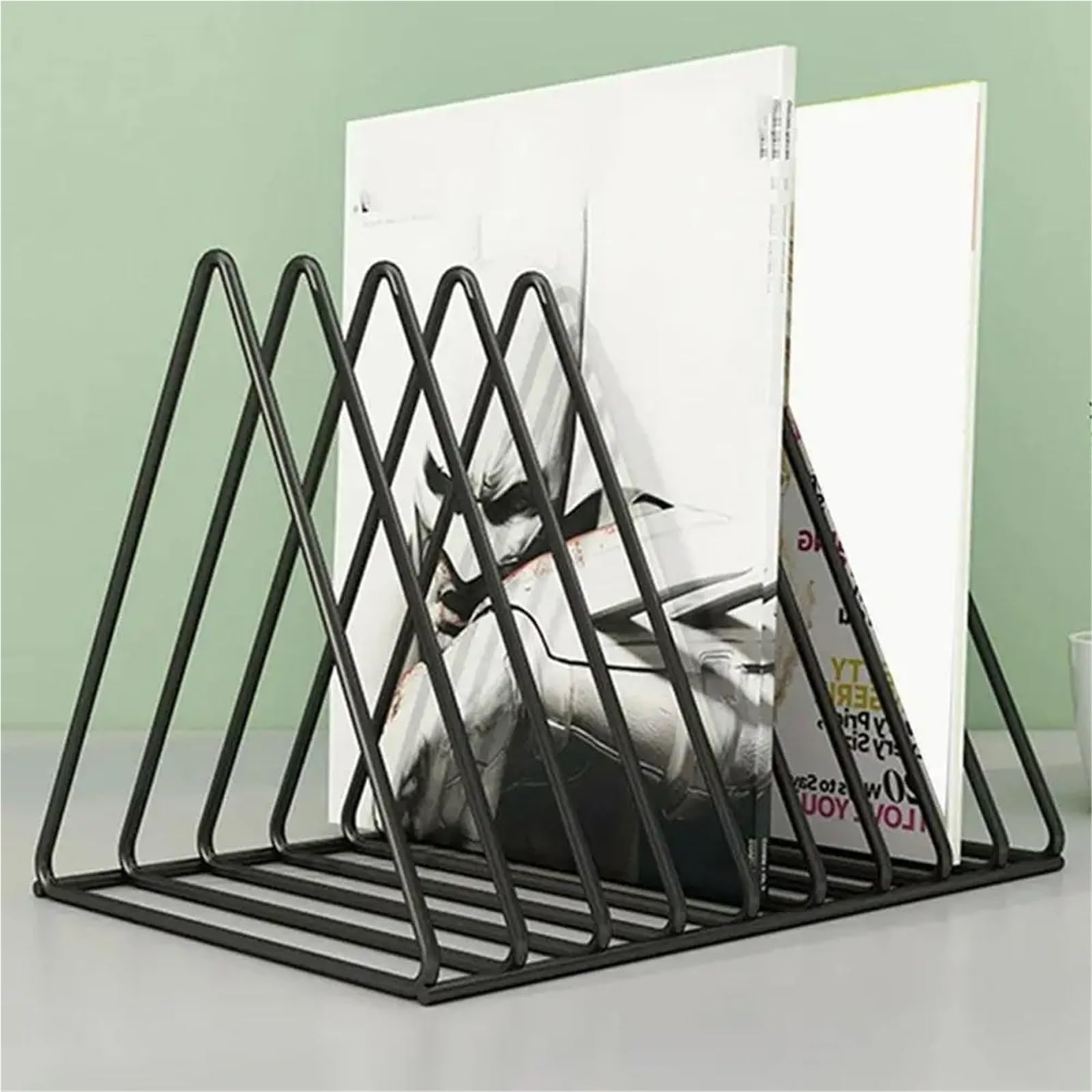 Porta Vinili Rack di stoccaggio for riviste dischi in vinile, display verticale multifunzionale for album collezioni d'arte creativa per Album(Color8)
