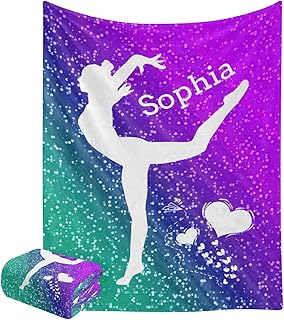 Girls Gymnastics Color Personalized Blankets Throw Bed Sofa Couch Blankets Traveling Camping Hiking Soft Cozy 50 x 60 Inch