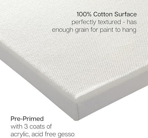 Miniatura 5 de KINGART 856-8 - Lienzo de artista estirado blanco de 4 x 4 pulgadas con caballetes, paquete económico de 8 unidades cada uno. Lienzos cuadrados y