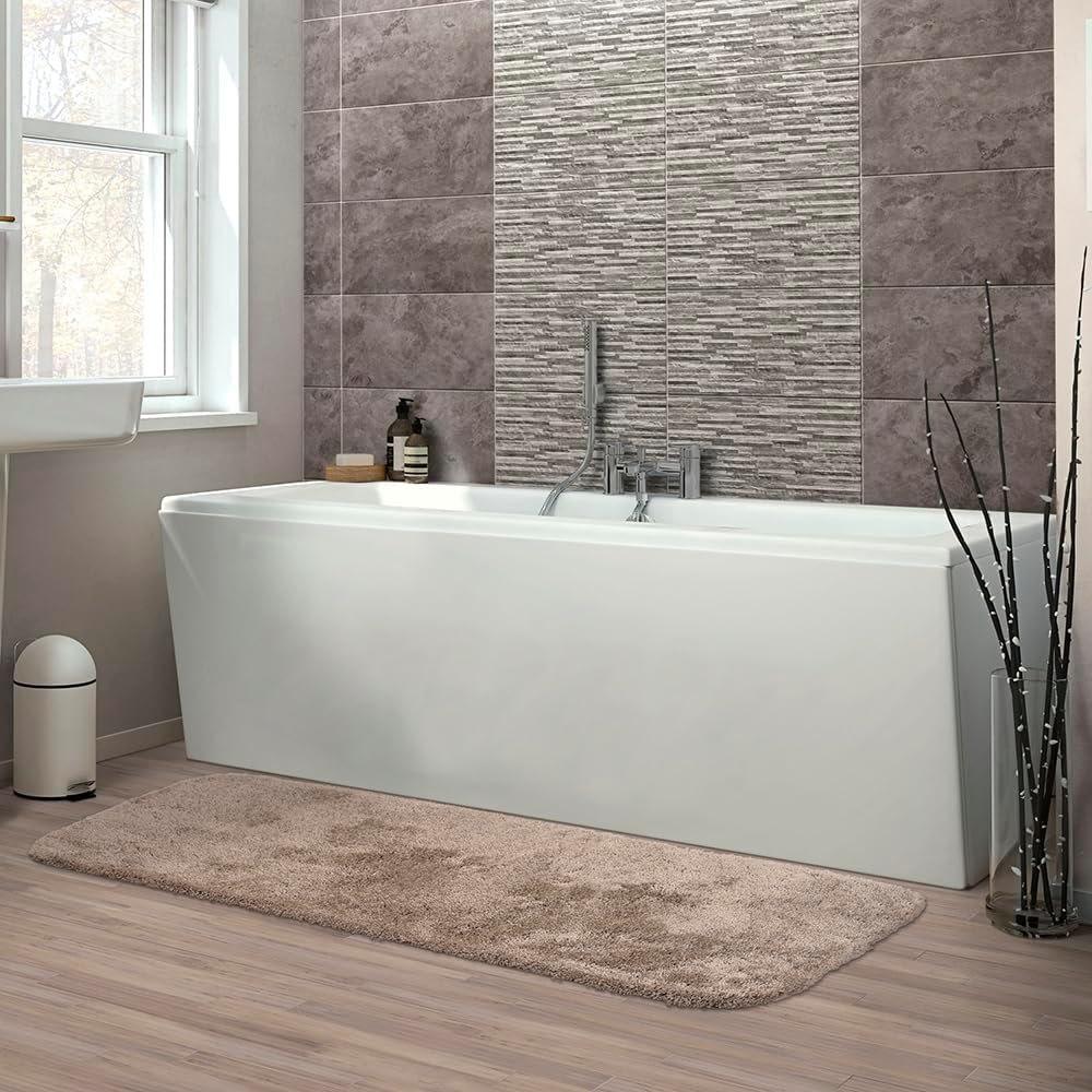 Garland Rug Finest Luxury Brown Taupe 30 in. x 50 in. Ultra Plush Washable Bath Rug -Soft, Fluffy, Non-Slip Design for Your Bathroom, Combining Comfort, Durability, and Elegance for Your Home