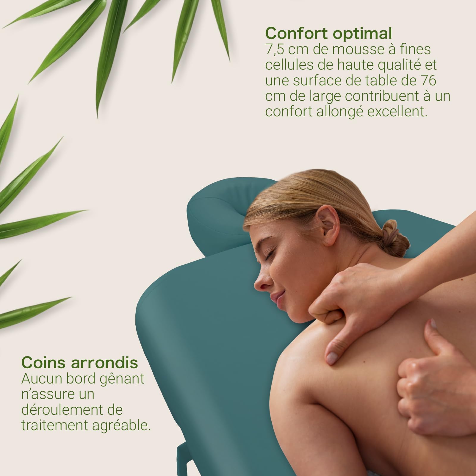 Zen Table de Massage Pliante Professionnelle, réglable en Hauteur, Bois Massif, Coins arrondis, Mobile & Stable, Facile à Transporter, compacte, Usage intensif, qualité Pro, Sarcelle
