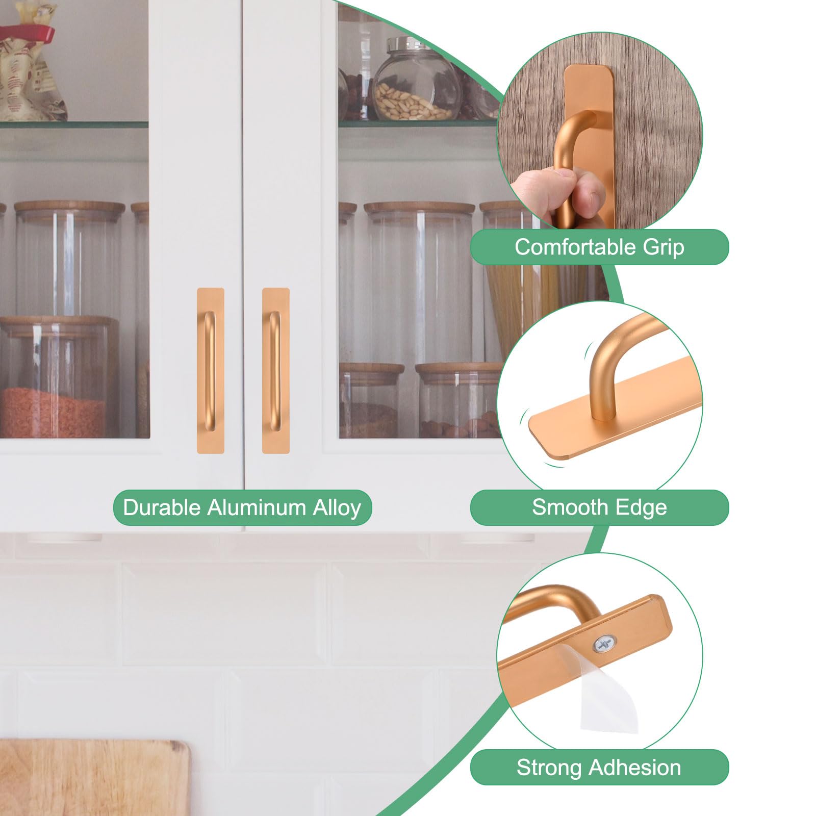 M METERXITY 2-Pack Self Stick Barn Door Handles - Image 2