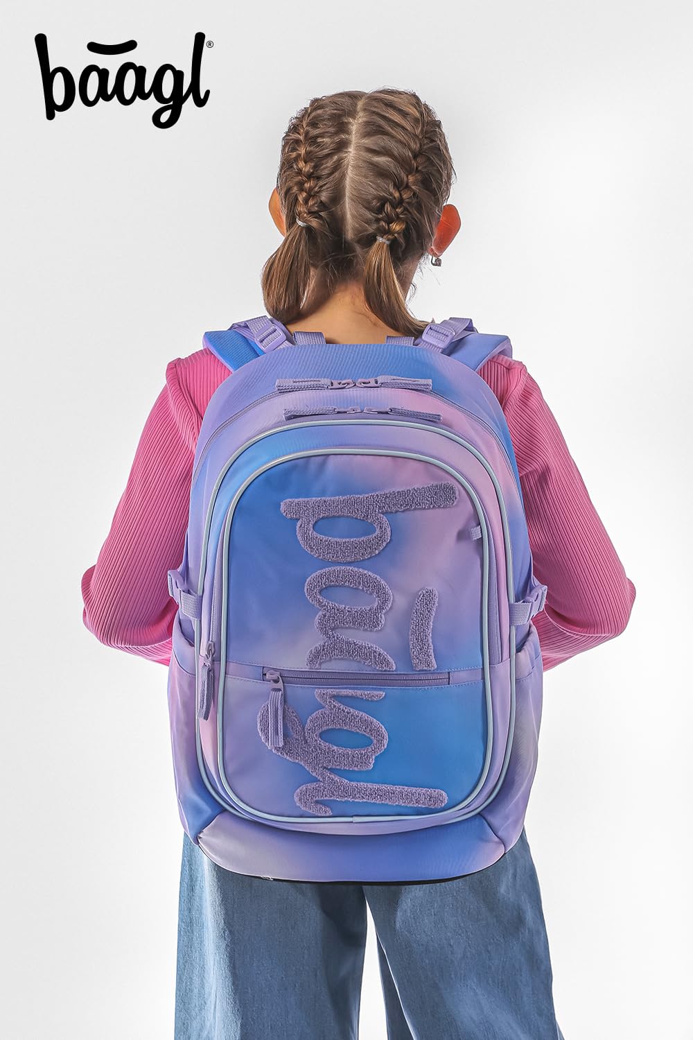 Baagl Kinderrucksack, Schulrucksack für Kinder mit ergonomisch geformter Rücken, Brustgurt und reflektierende Elemente