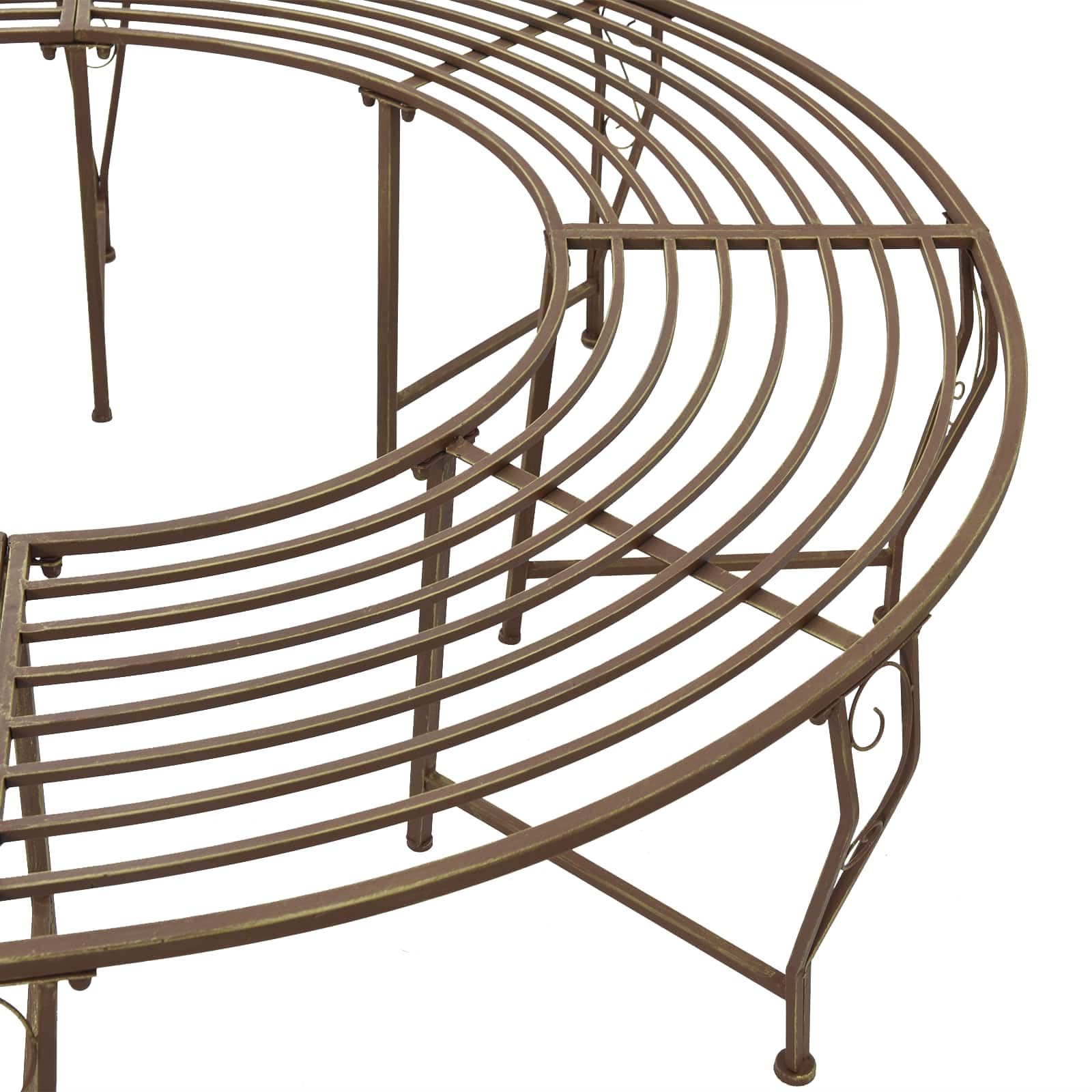 vidaXL Banc d'arbre 8-Nombre de Places Ø 160 x 44 cm Acier, Banc élégant pour extérieur, en Acier résistant aux intempéries, mobilier Moderne pour terrasse et Jardin