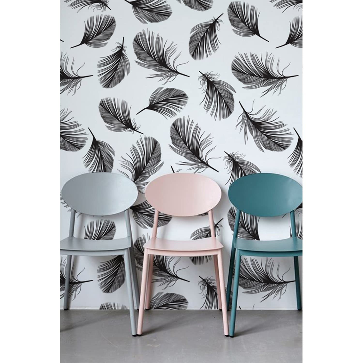 Décoration meuble chambre et salon avec le papier peint géant plume moderne 312x219cm