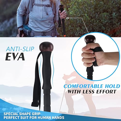 Miniatura 5 de G2 GO2GETHRE - Bastones de senderismo telescópicos multiusos  Bastones fuertes de aleación de aeronaves para senderismo y caza, sistema de