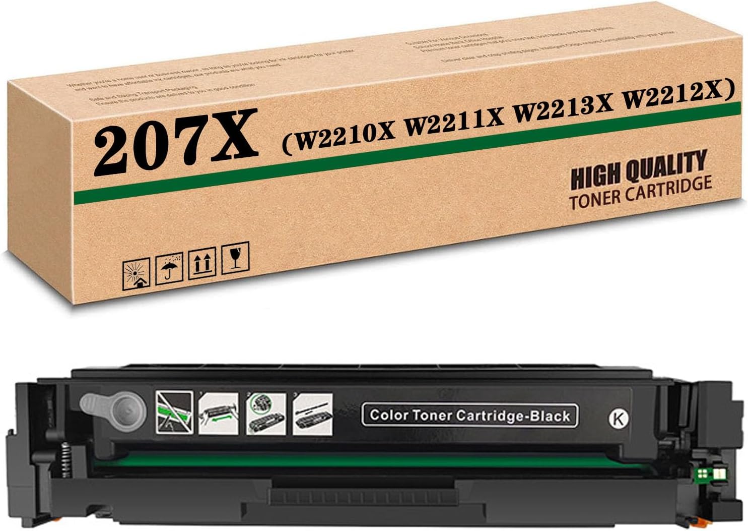 Compatible W2210X W2211X W2213X W2212X 207X High-Capacity Toner Cartridge, Works for HP M255dw M255nw MFPM282nw MFPM283fdn MFPM283fdw Printers Black*1