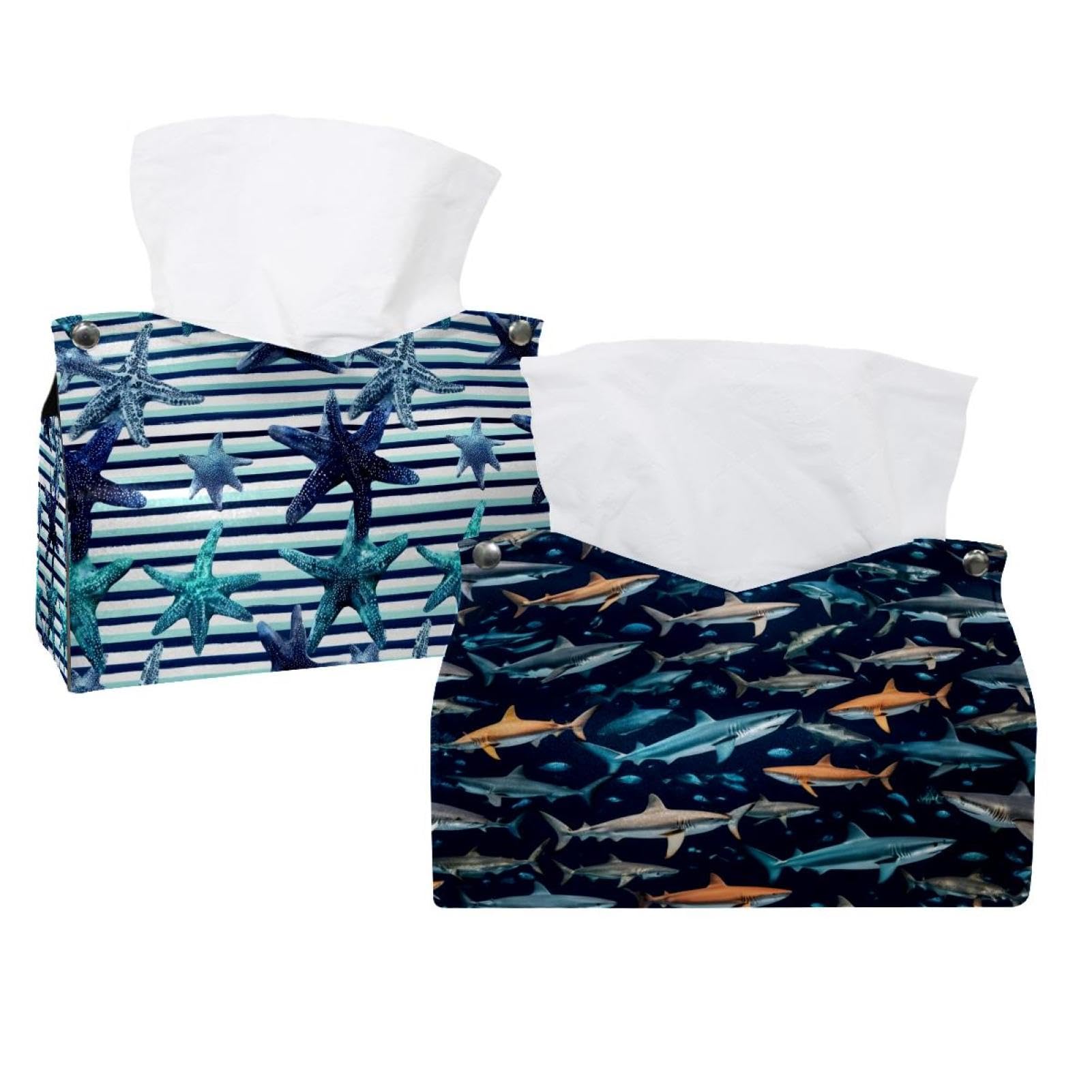 Boîte à mouchoirs requin lot de 2 pour éviter les boîtes écrasées en voiture