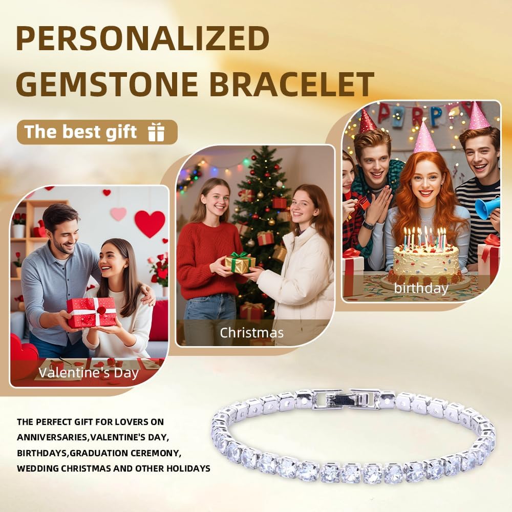 WINDALY Tennis Bracelet with Zirconia Stones, 18K Gold-Plated Adjustable Chain – Women's Jewelry for Weddings, Parties & Gifts (Watch-Style Foldover Clasp) - Image 6