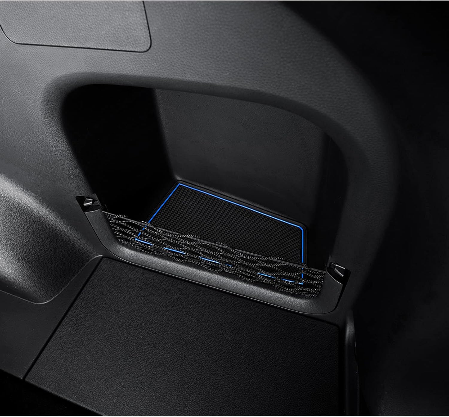 JDMCAR Liner Accessories Compatible with Toyota RAV4 2019-2024 2025 and 2021-2025 RAV4 Prime, Custom Fit Cup Holder, Center Console, and Door Pockets Inserts Kit (Blue Trim) - 15 PC Set