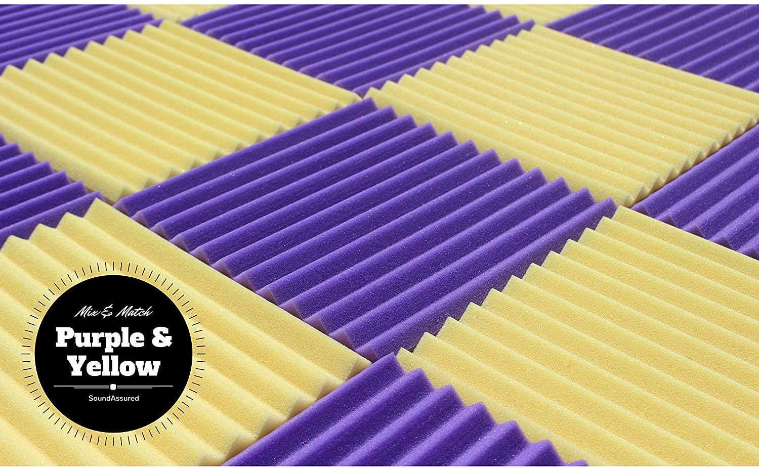 Acoustic Foam Panels, Bulk 48 Pack, 12x12x1" Inch Tiles For Studio Soundproofing And Sound Dampening, 48 Square Feet Per Pack, 12 Color Options (Purple)
