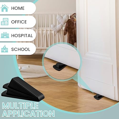 Miniatura 3 de 60 topes de puerta de goma a granel, tope de puerta de cuña para parte inferior de puerta, tope de puerta resistente para parte inferior de puerta