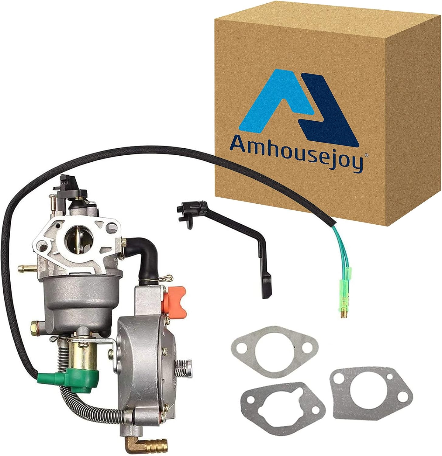 Amhousejoy Dual Fuel Carburetor with Manual Choke Fit for Honda GX390 188F Gas Generator LPG CNG Conversion Kit