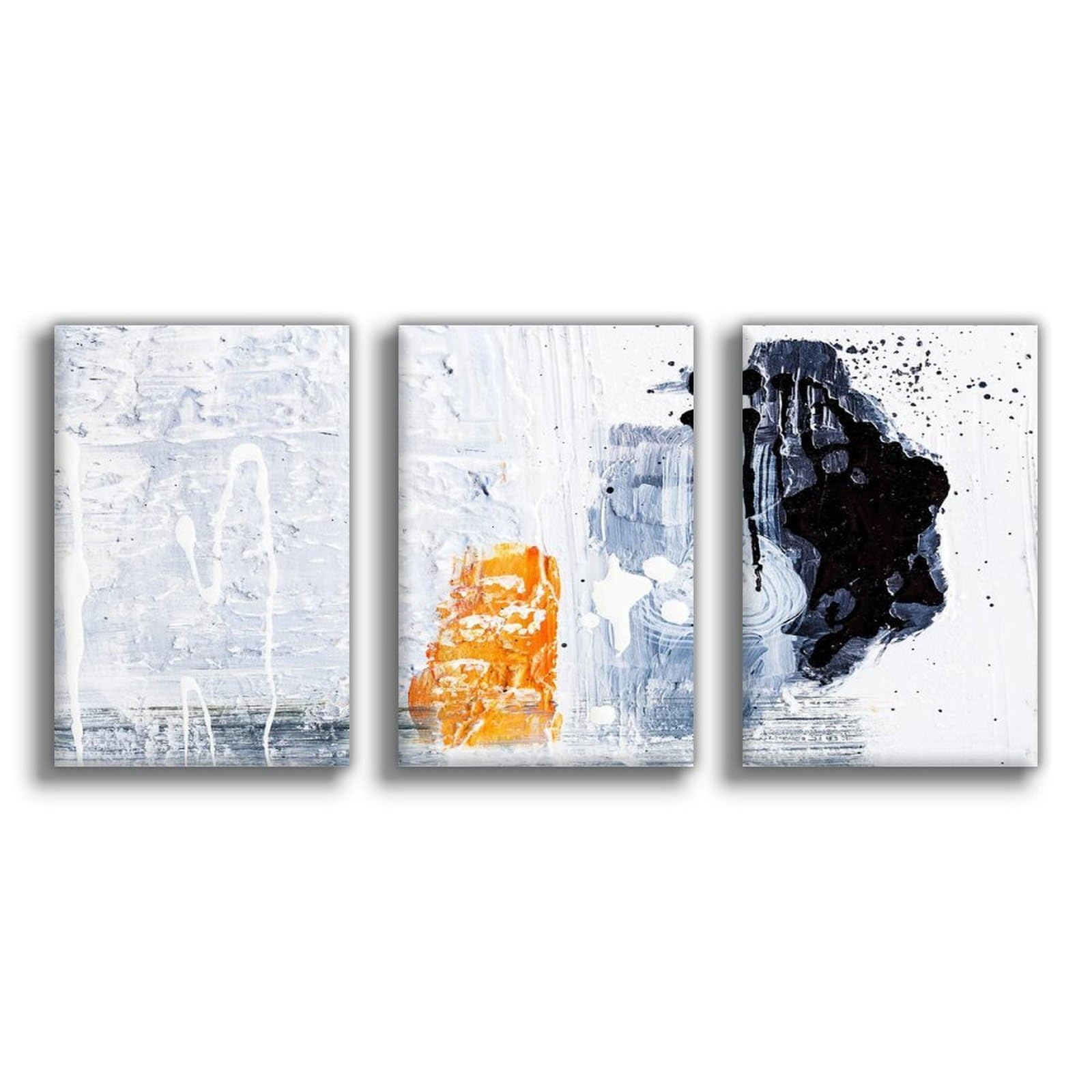 Tableau salon moderne noir blanc orange 50x75 cm pour embellir votre chambre - 6