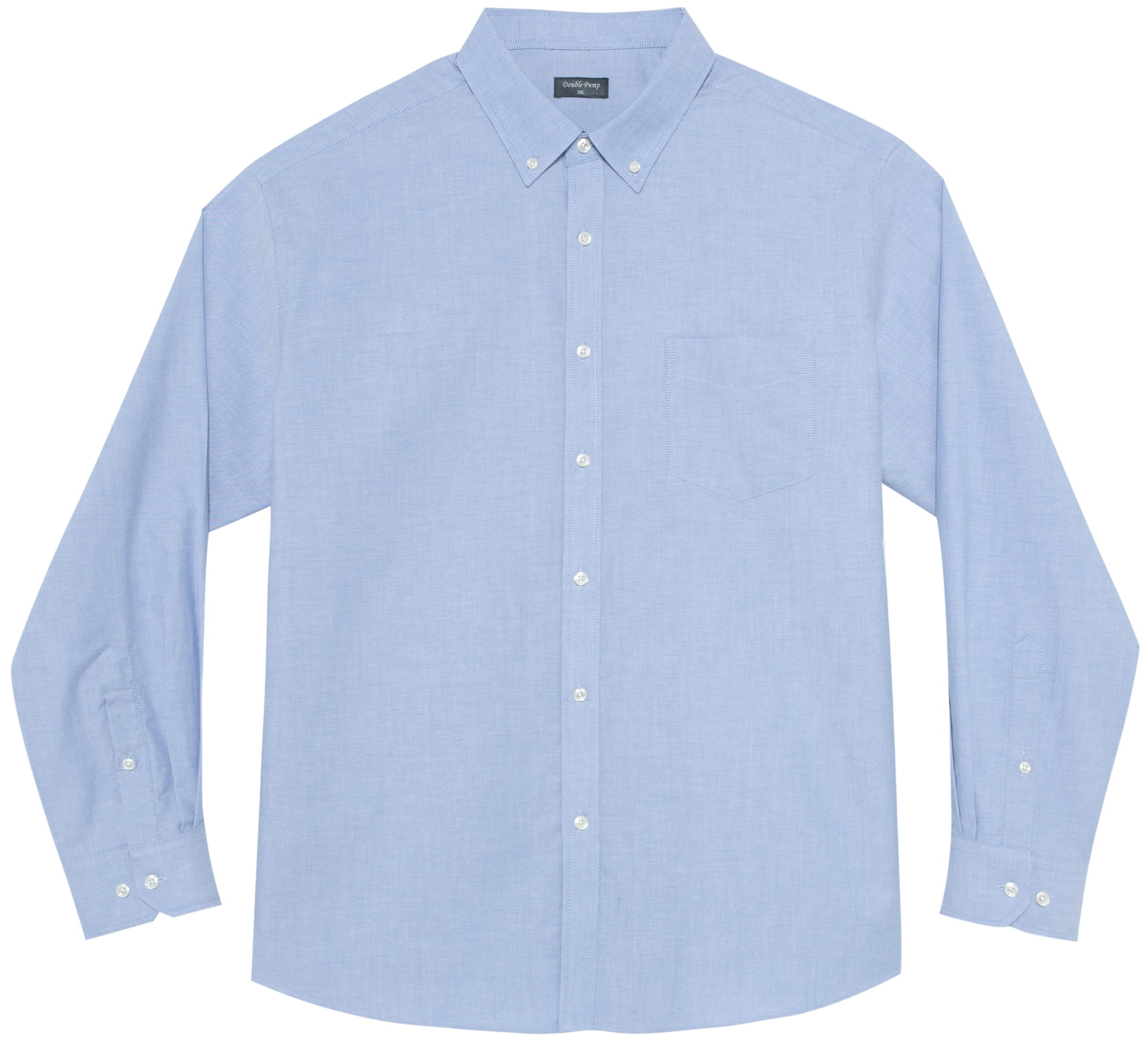 Big and Tall Oxford Dress Shirt for Men Button Down Shirts Long Sleeve Casual Shirt from XXL T