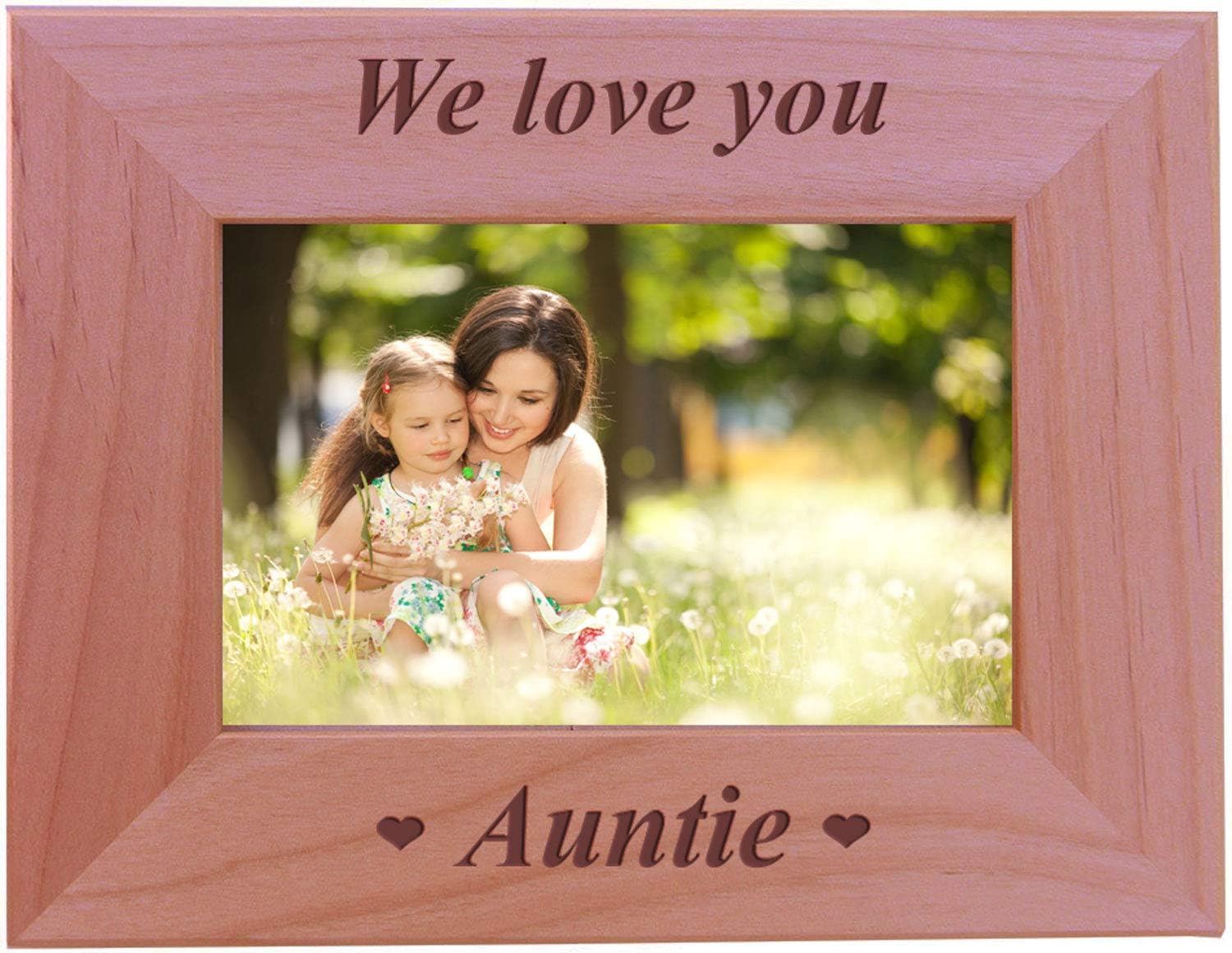 CustomGiftsNow We Love You Auntie - Engraved Wood Picture Frame (4x6 Vertical)