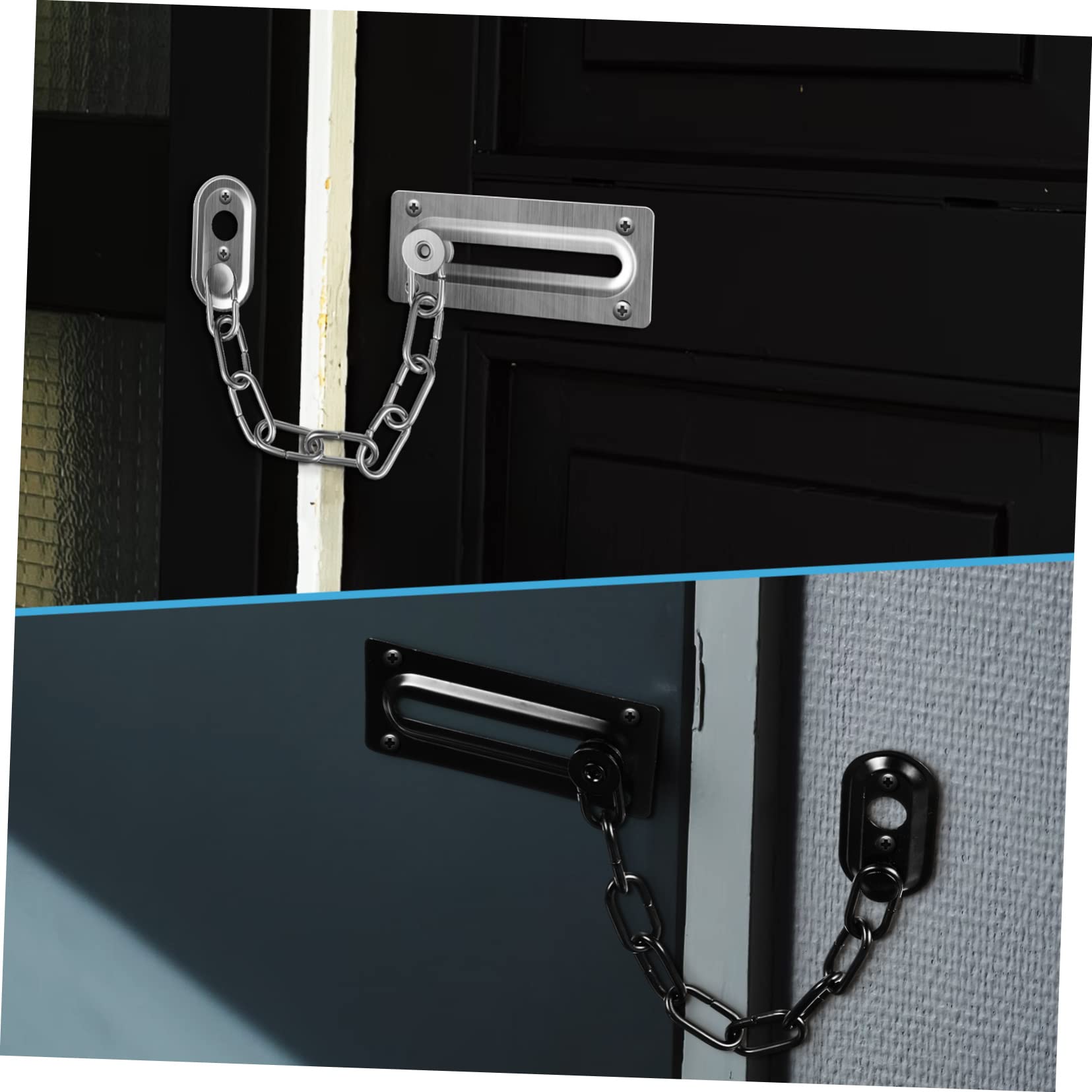 Veemoon 4pezzi Pz Catena Di Sicurezza Per Porta Acciaio Inossidabile Serratura Antintrusione Con Viti Facile Installazione Per Residenze e Uffici
