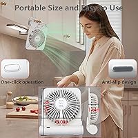 Vista 6 de USB Fan Small and Powerful 5in 4-Level Speed Rechargeable 5.1in Easy to Carry