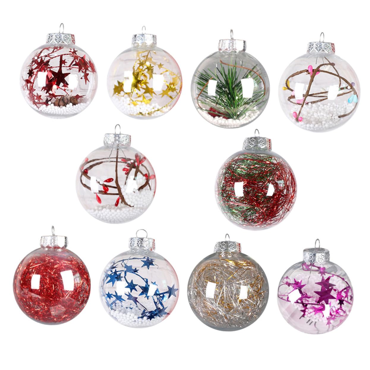 Zerodeko 20 Piezas Bola Transparente Bola Redonda Decoración Bola De Adornos Rellenable Adorno De Bola De De Navidad Claro Adornos De Navidad Bola Clara Hueco Árbol De Navidad