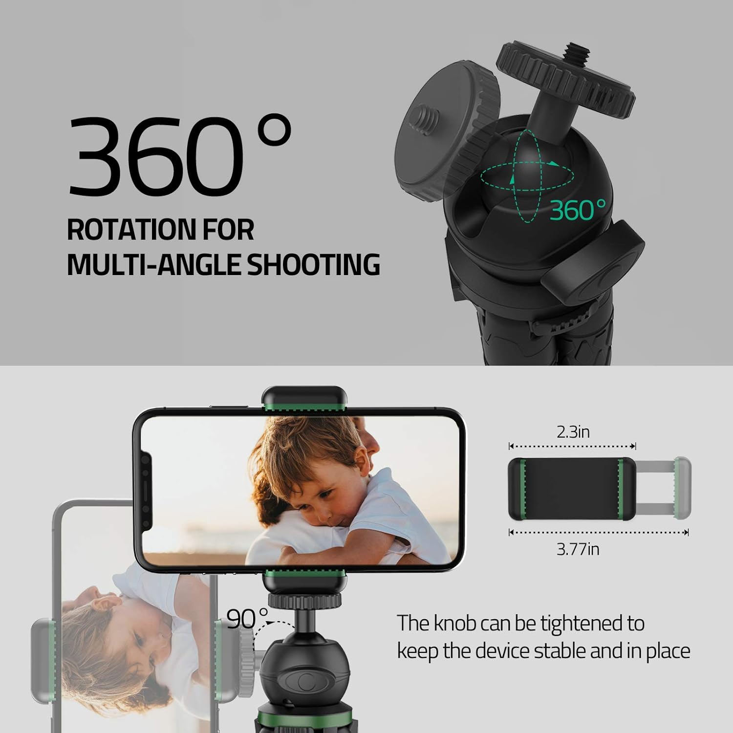 Flash Deals - 70% OFF Mini Tripod with Premium Legs, TECELKS Flexible Tripod with High Toughness for DSLR/Sports Camera, Portable Phone Tripod Stand with Upgraded Wireless Shutter, Suitable for Travel, Selfie, Vlogging