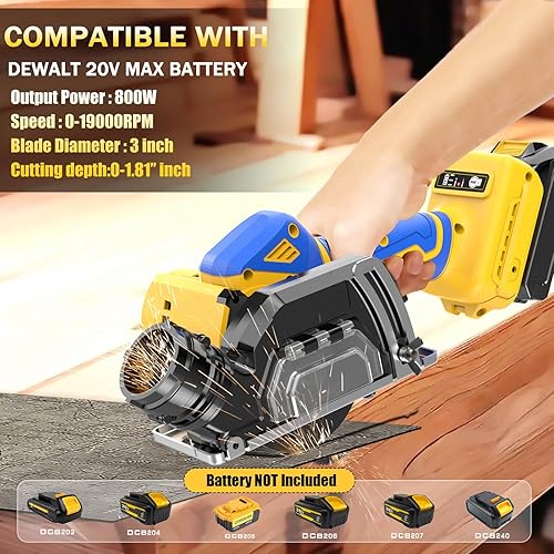 Miniatura 3 de Herramienta de corte inalámbrica compatible con batería DeWalt 20V MAX Sierra rotorazer compacta sin escobillas con cuchillas de 3 pulgadas, mini