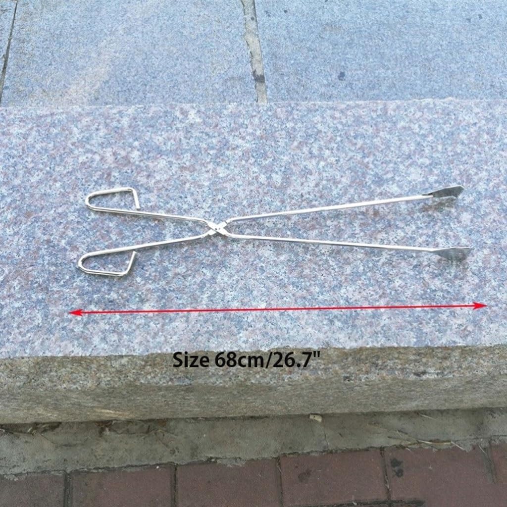 Fireplace Poker & Tongs Set, Metal Coal Tongs for Outdoor Barbecue, Picnic, and Fireside Stove(55cm/21.6")