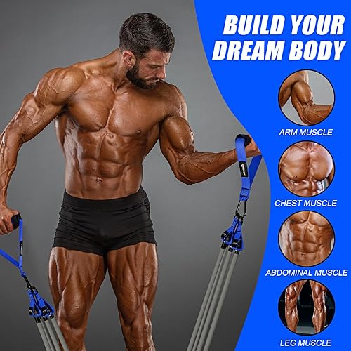 Miniatura 4 de Bandas de resistencia, bandas de ejercicio pesadas de 350 libras450 libras con asas, juego de bandas de entrenamiento para hombres de entrenamiento,