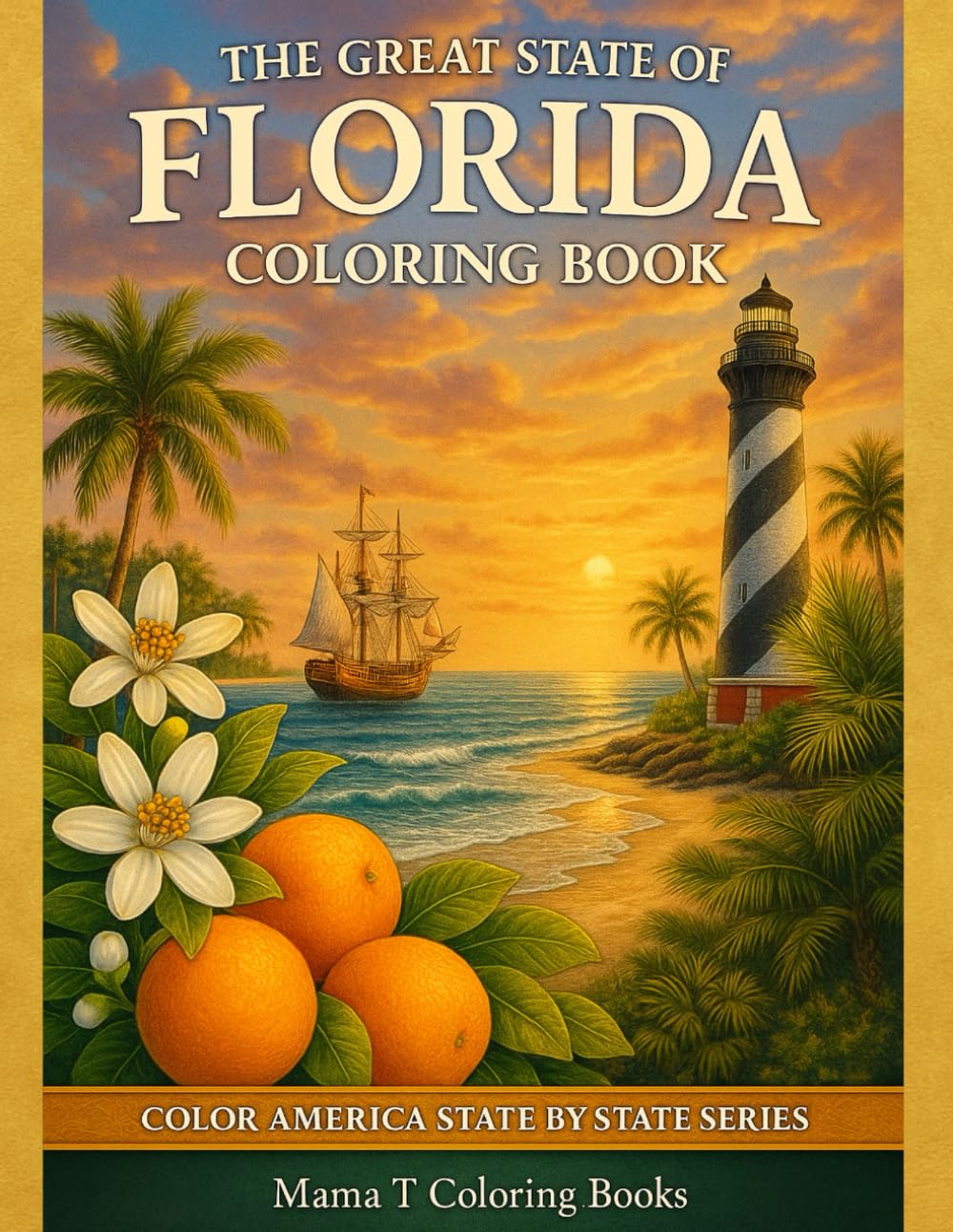 The Great State of Florida Coloring Book: A Relaxing Gulf Coast Coloring Journey with White Sand Beaches, Emerald Waters & Coastal Florida Scenes: ... of Florida’s Emerald Coast Beach Landmarks