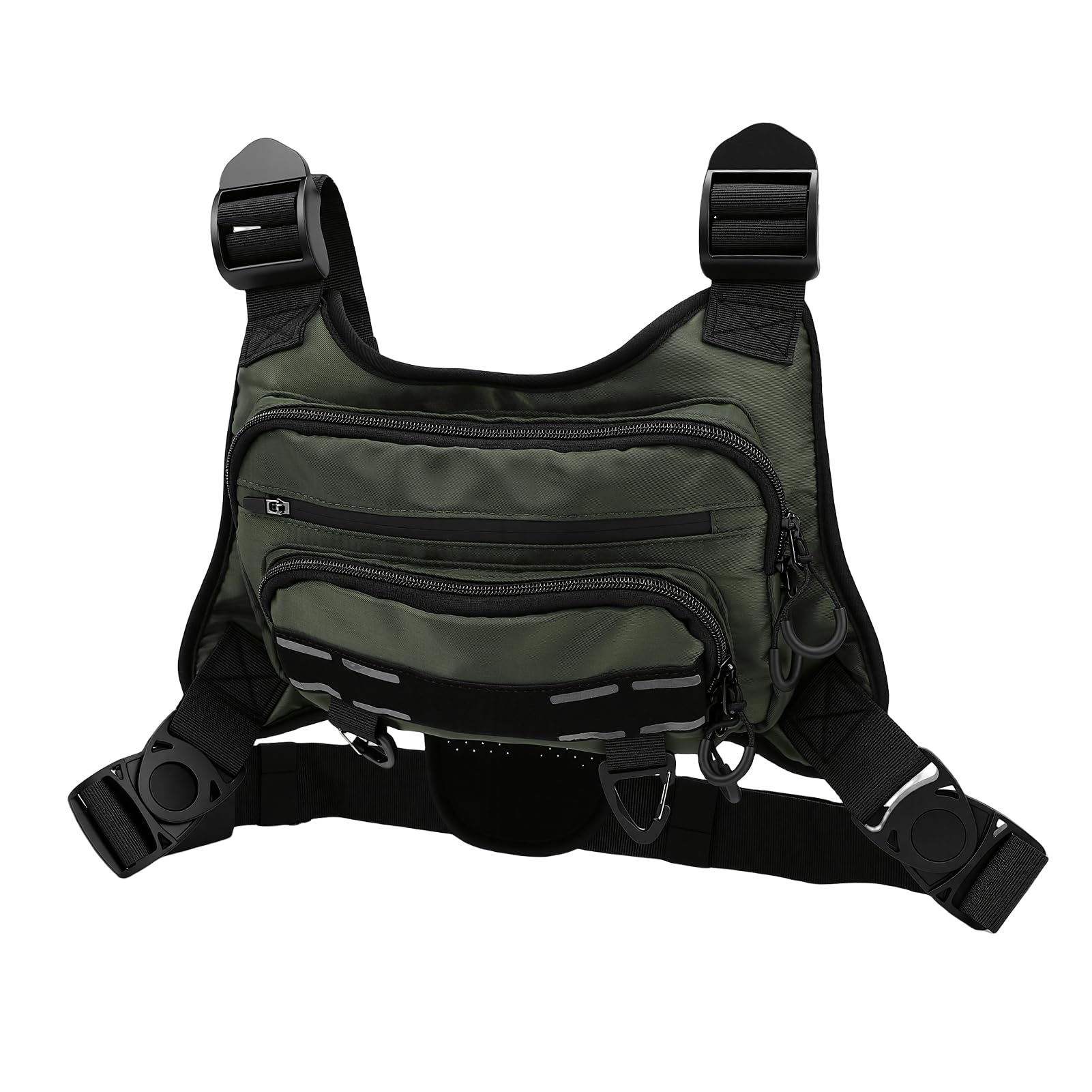 doorslay Outdoor Sports Chest Bag for Men and Women, Lightweight Water-Resistant Running Bag, Adjustable Travel Chest Rig Breathable Quick-Dry Fabric for Running, Hiking, Cycling (OD Green)