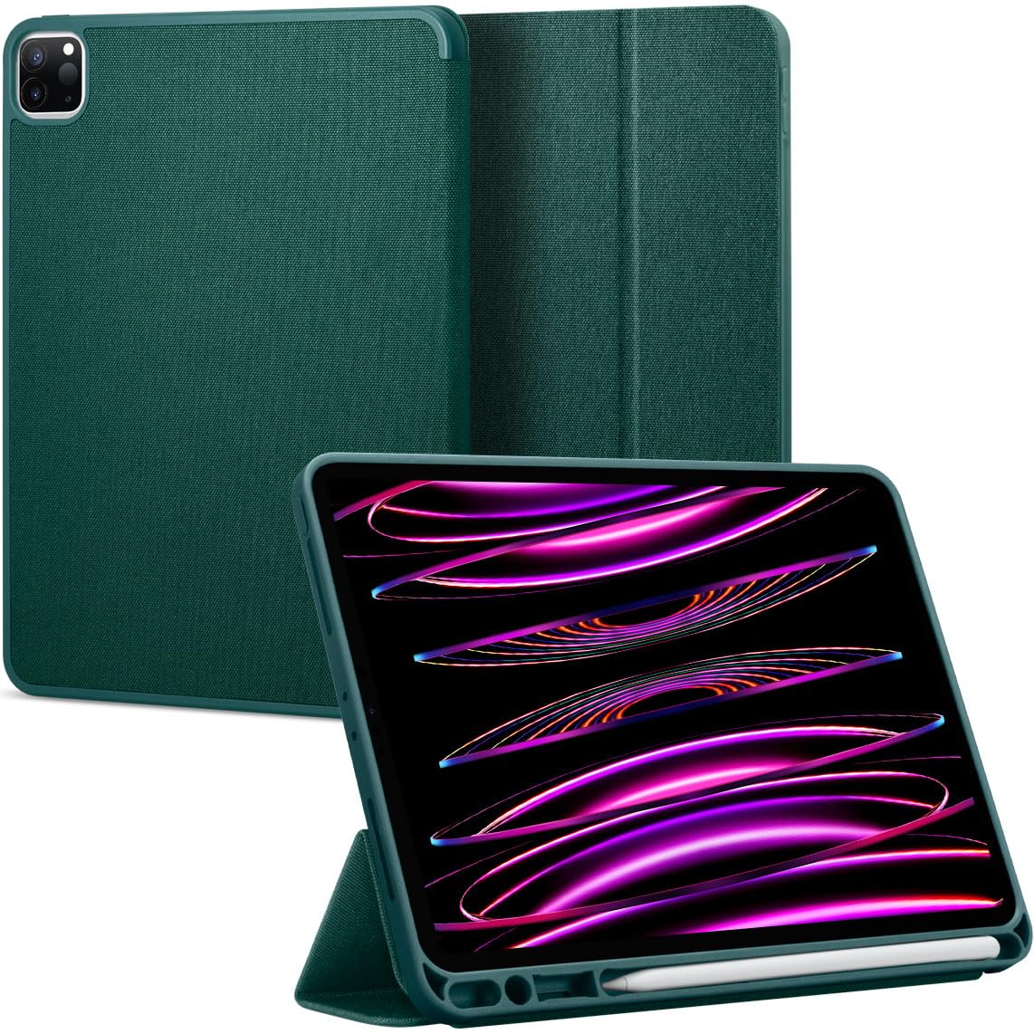 Spigen Urban Fit Full Cover Folio Case Compatible with iPad Pro 12.9inch M2 6th Gen(2022) / M1 5th Gen(2021) [Pencil Holder] [Auto Sleep/Wake] [Trifold Stand] - Midnight Green (B0CB1K75HT) Amazon Price History, Amazon Price Tracker