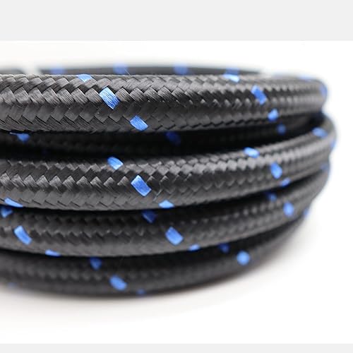 33 pies -8AN AN8 1/2 "Nylon de acero trenzado aceite gas combustible manguera línea y kit de montaje giratorio negro NLAN8BK_KIT_33