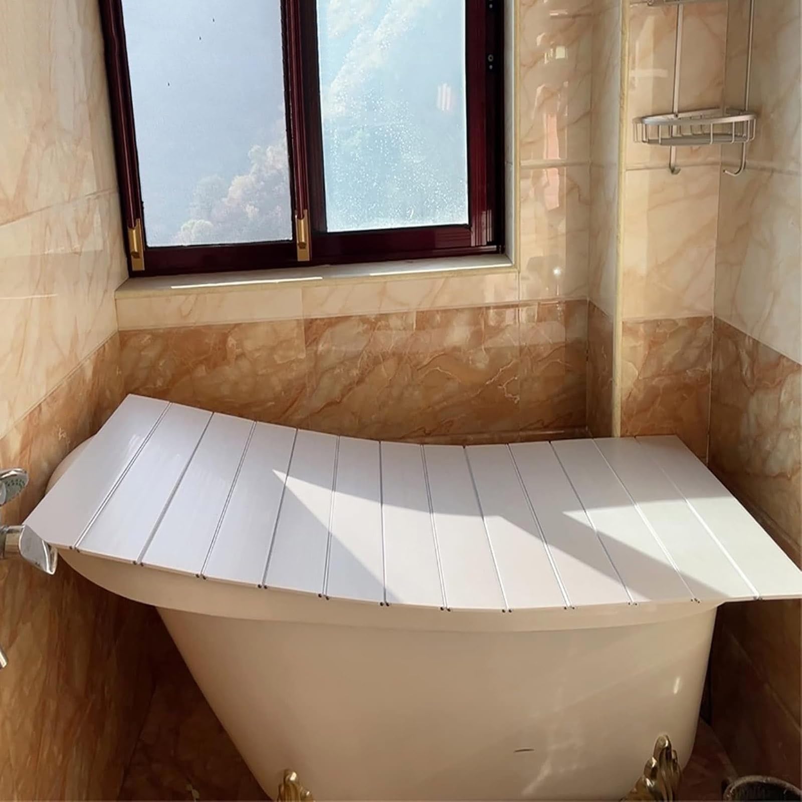Pokrowiec na wannę z PCW, wodoodporna i pyłoszczelna składana deska, do wanny 115 x 75 / 105 x 80 / 160 x 80 cm, do spa i jacuzzi (85 x 66 cm), grubość 0,6 cm
