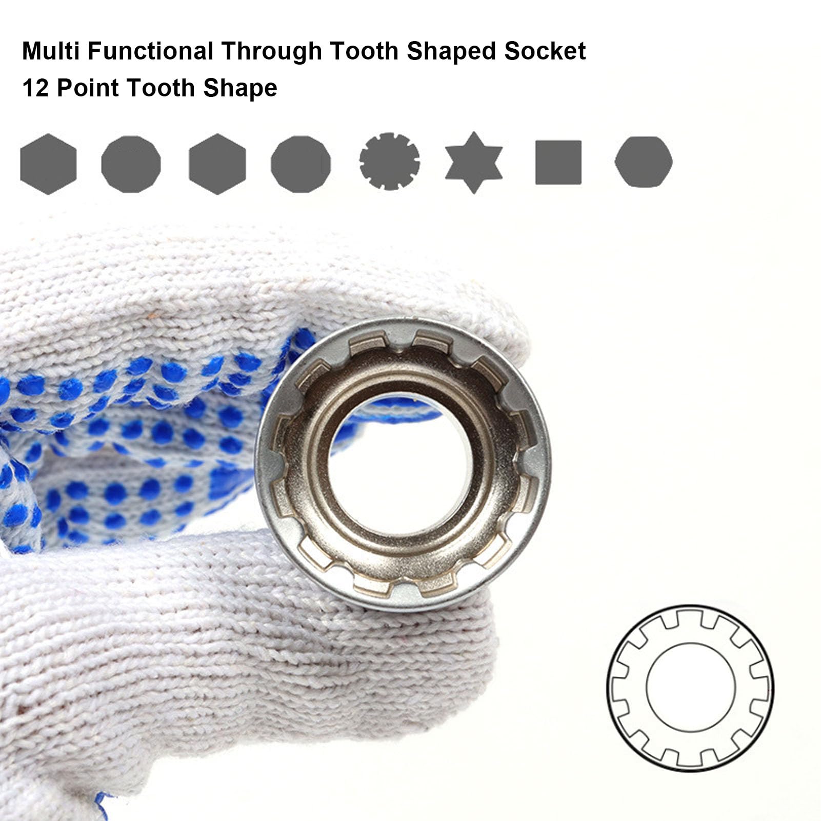 Set di Bussole Passanti 17 Pezzi, 10-24 Mm per Aste Filettate Lunghe, Chiave a Cricchetto 72T con Adattatori di Azionamento, Struttura in Acciaio