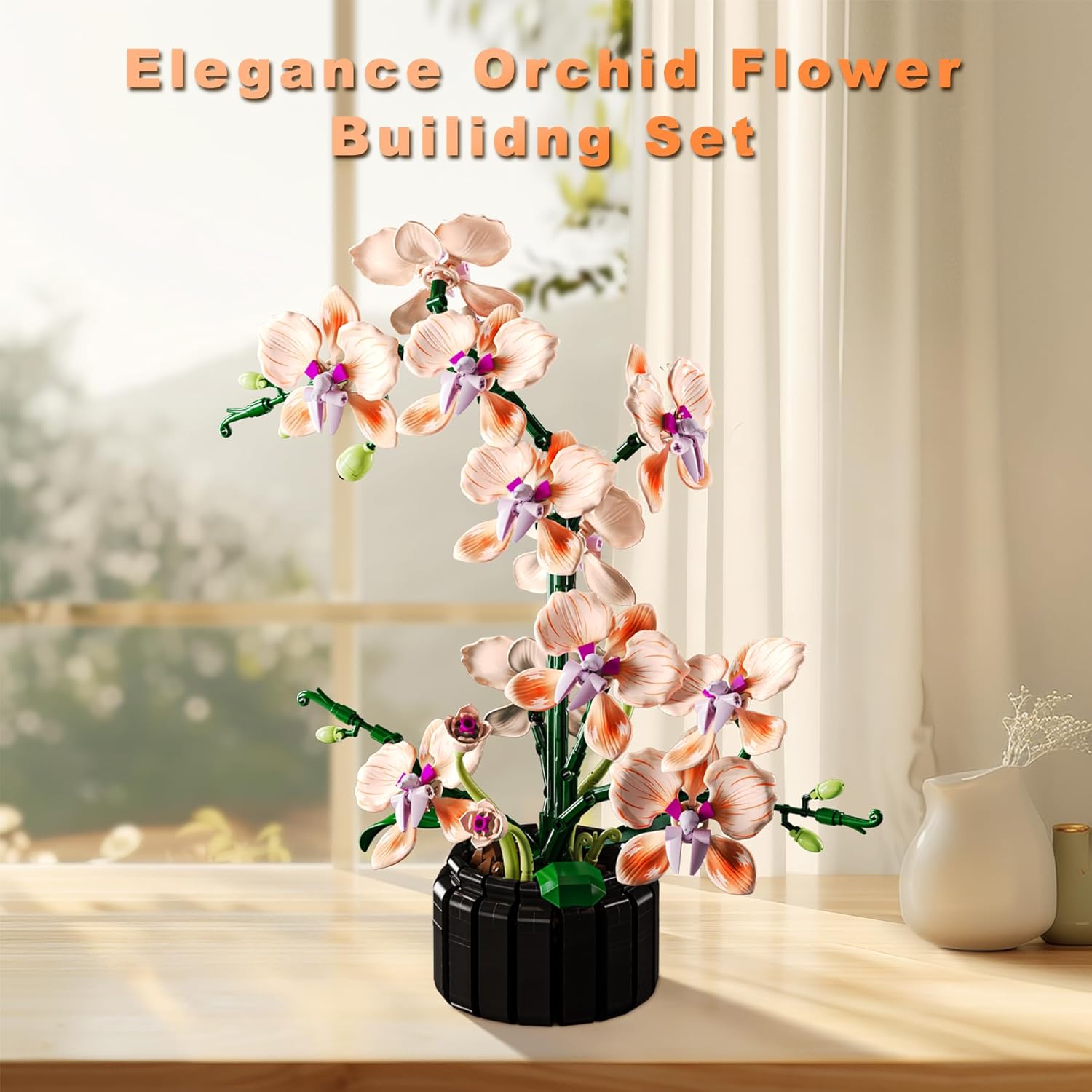 Orchid Flower Building Set, Botanical Collection Flower Building Block Set, Compatible with Lego Flowers, Artificial Flowers Plant Gifts for Adults Home and Office Desk Decor (866PCS) - Image 2