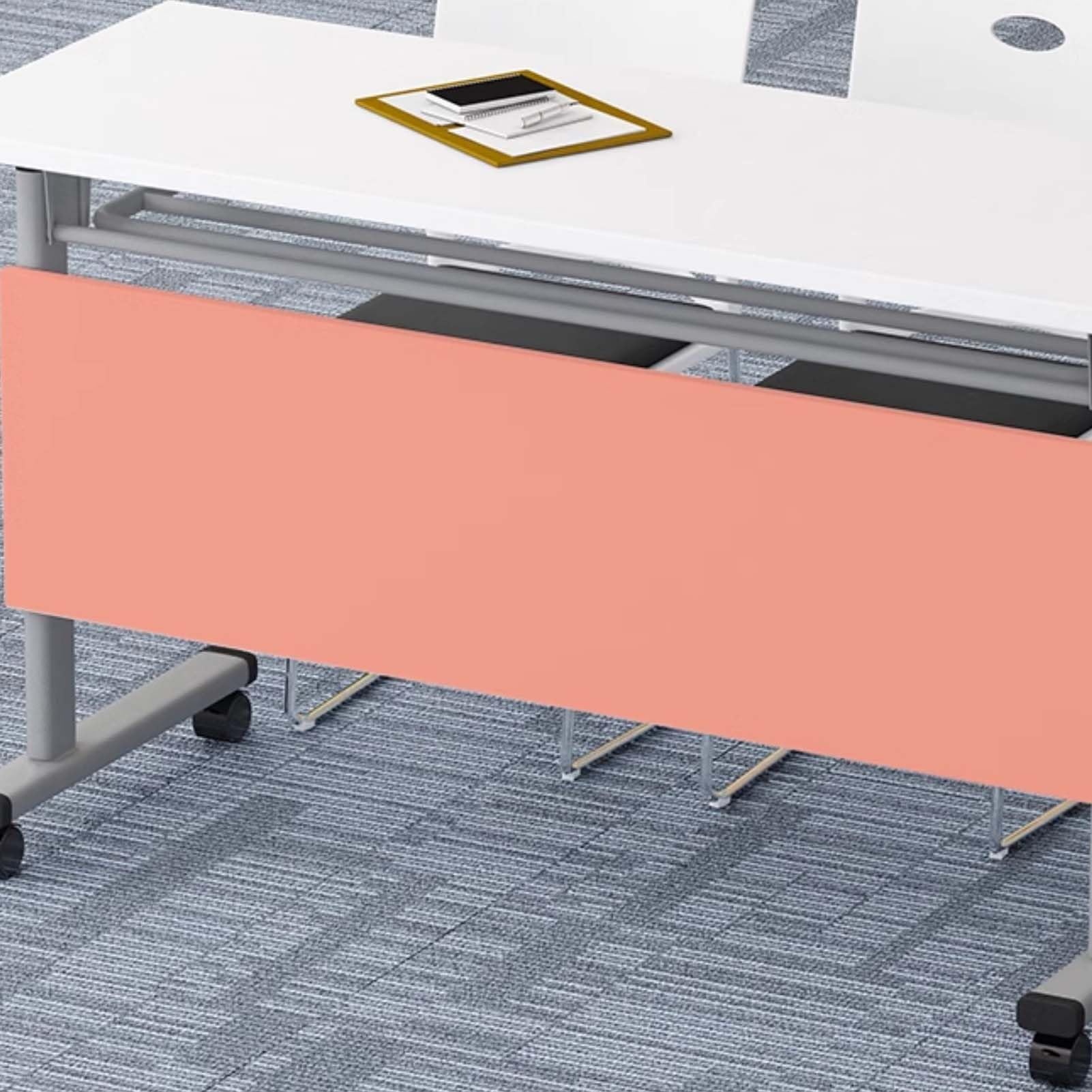 Scrivania pieghevole portatile con ruote, postazione di lavoro mobile per ufficio, conferenze, casa, scuola o sala di formazione, tavolo pieghevole versatile per computer portatile per una facile