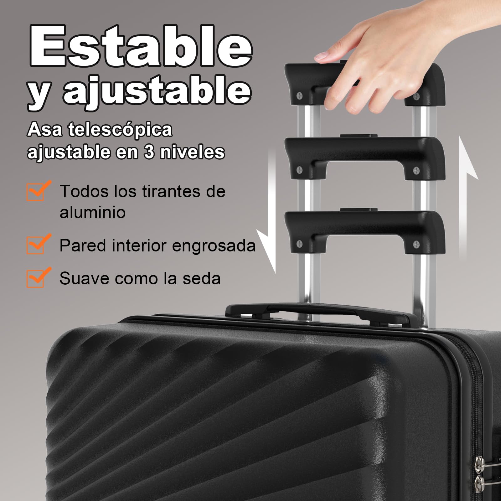 Joyway Juego 6 Maletas ABS, TSA, Ruedas 360° Bloqueables, Neceser y Bolsa